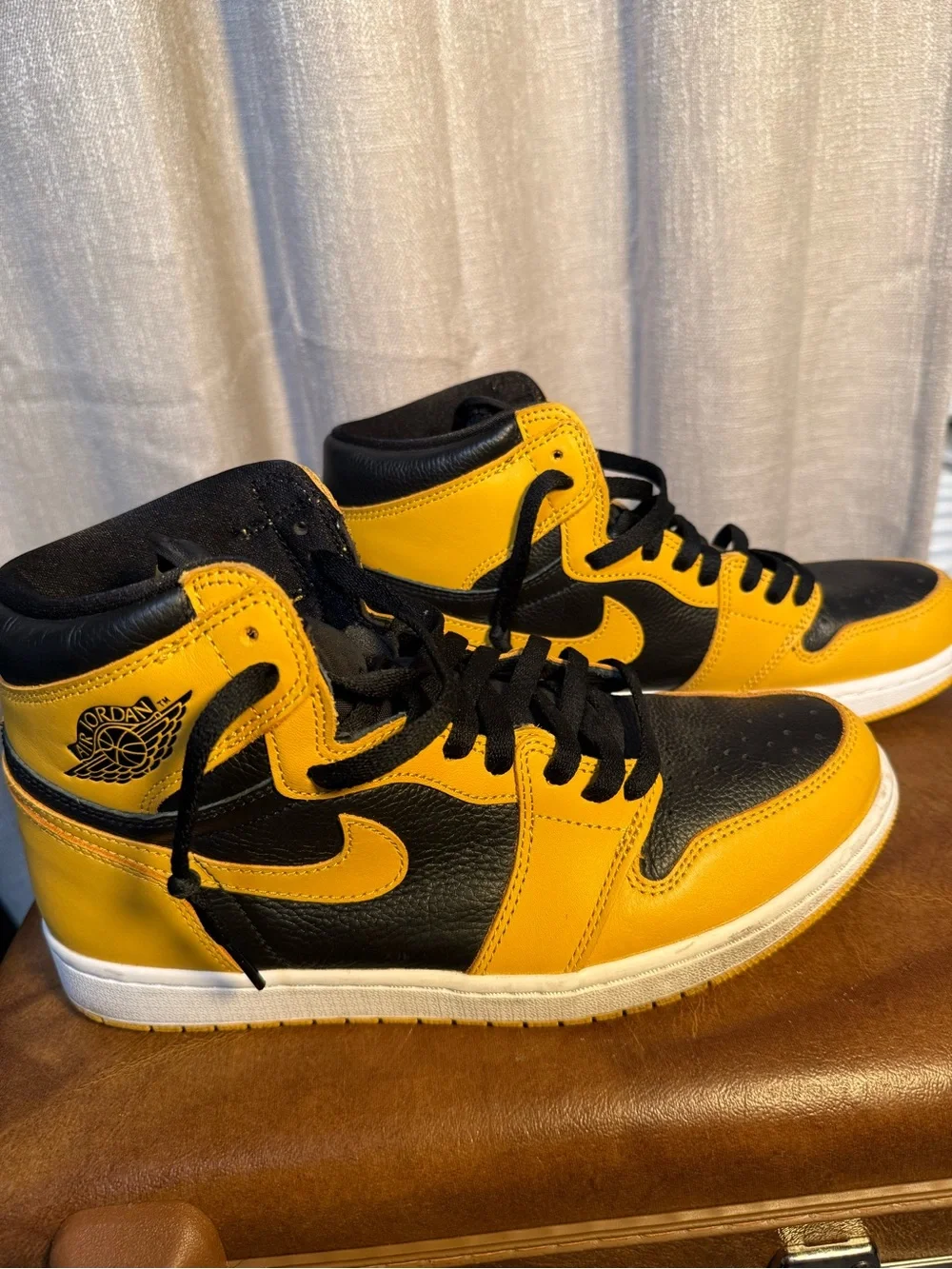 Nike Air Jordan 1 High - Black and Yellow Men's Sneakers